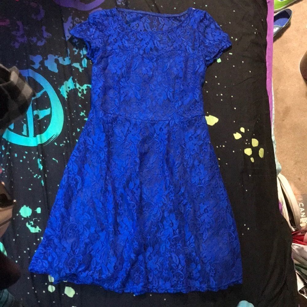 🔹Blue Lace Sweetheart Style Dress Junior’s Medium